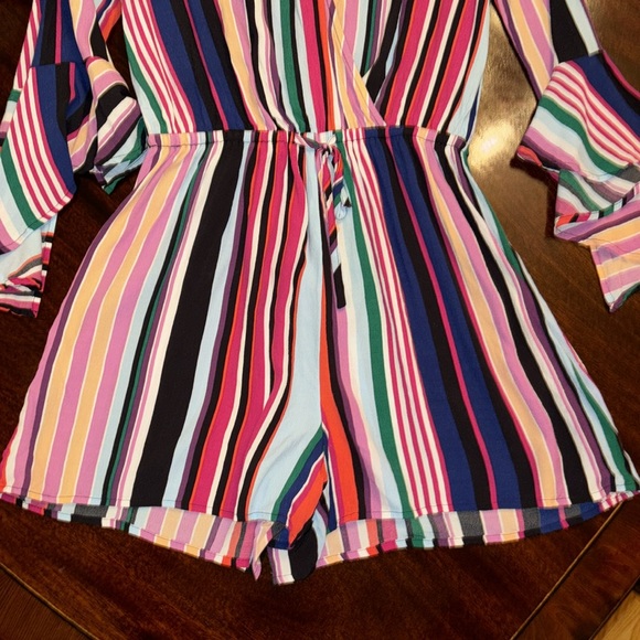 Express - Multicolored Striped Romper - Picture 6 of 6